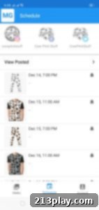 Later app schedule screenshot