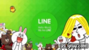 Screenshot showing Line messaging app interface