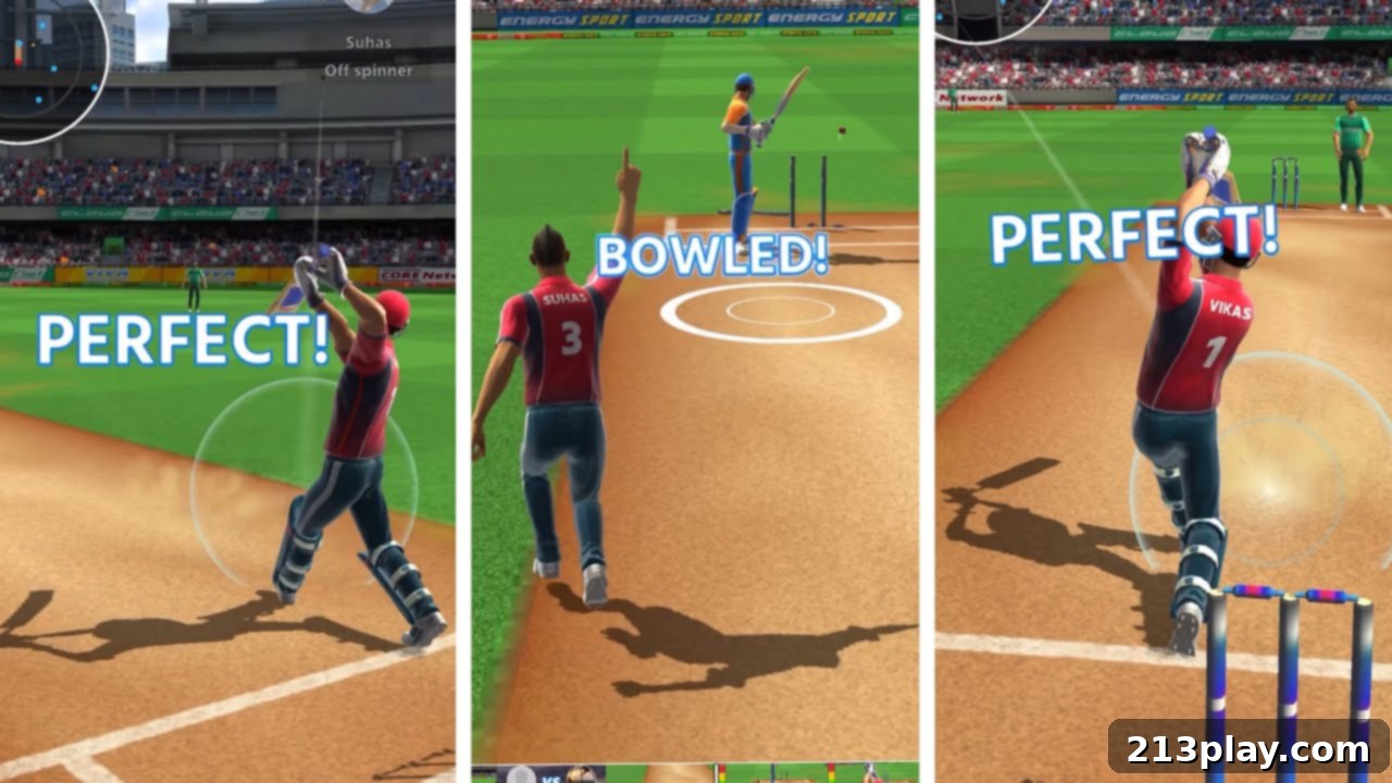 Swinging for Six: Miniclip Cricket League Android Review 4 Great Physics: Miniclip Cricket League