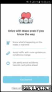 Waze App Interface showing navigation
