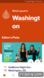Eventbrite app screenshot showing event discovery interface with various event listings
