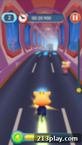 Cat Runner game screenshot showing multiple pets available for selection.