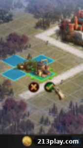 Imperial Ascent Frostfire Saga 2 Rise of Empires: Ice and Fire gameplay screenshot showing a bustling city