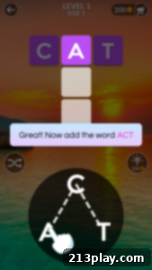 Wordscapes gameplay screenshot showing a puzzle